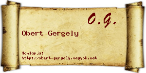 Obert Gergely névjegykártya